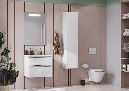 Тумба с раковиной Roca The Gap 60 2 ящика A857397806, белый глянец