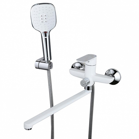 Смеситель для ванны белый длинный излив Gappo G2248