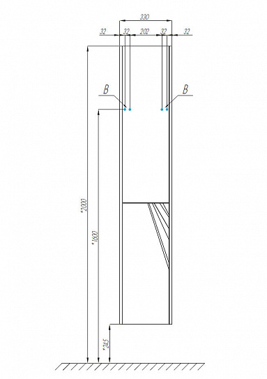Шкаф-колонна Акватон Сакура правая Ольха Наварра/Белый глянец 1A219903SKW8R