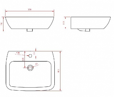 Чаша раковины Cezares LAGO  BB128L