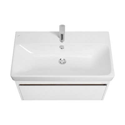 Тумба Марти 80 белый глянцевый/дуб эдгрейн (под раковину 239414) Aquaton 1A283201MY010