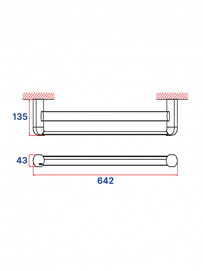 Полотенцедержатель двойной 60см VRI Gondola HG800215