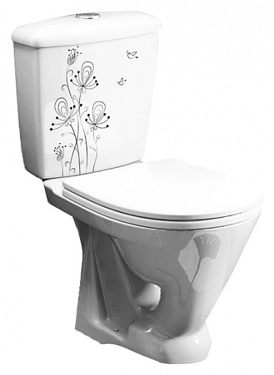 Унитаз-компакт Оскольская керамика Радуга Стандарт (декор цветы)