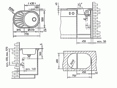 Мойка Teka DR 77 1B 1D ВА (матовая) 77x50 40127301