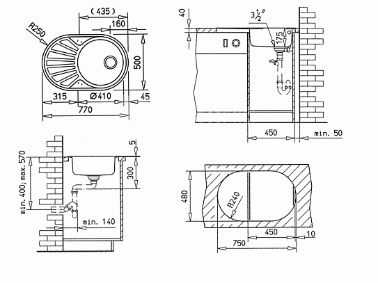 Мойка Teka DR 77 1B 1D ВА (матовая) 77x50 40127301