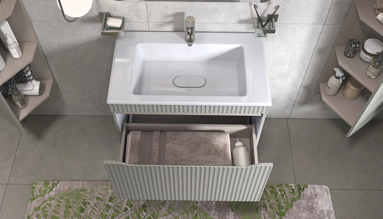 Тумба под раковину Velvex Alba 800-0-1 (Madera Modul) навесная тирамису (рак. 264583 в комплект не входит)