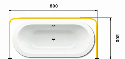 Карниз для ванны п-образный 80х80х80