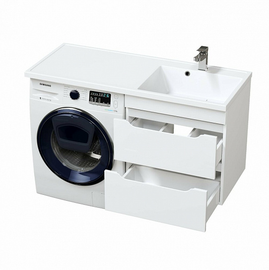 Тумба подвесная под стиральную машину 2 ящика MIRSANT Soho Quadro 60/1 УТ000095716