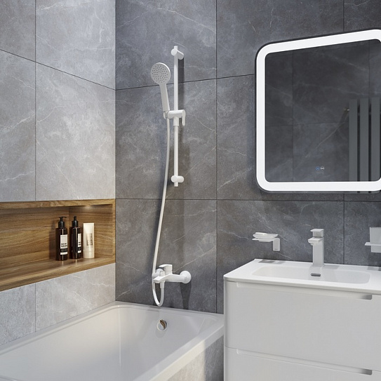 Стойка для душа Iddis Ray RAY70W0i17, белая матовая