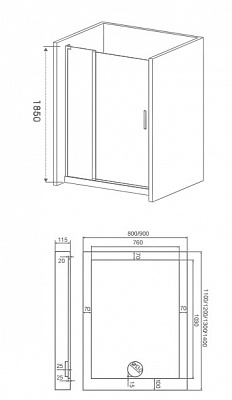 Душевое ограждение Good Door MOKKA WTW 1300