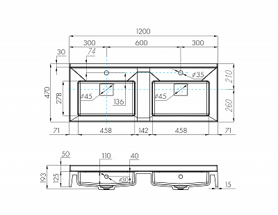 Раковина Aquaton Сакура 120 1A72433KSK010