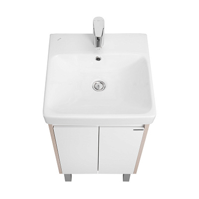 Тумба под раковину AQUATON Сканди Doors 45 белый глянец/дуб верона 1A278701SDB20