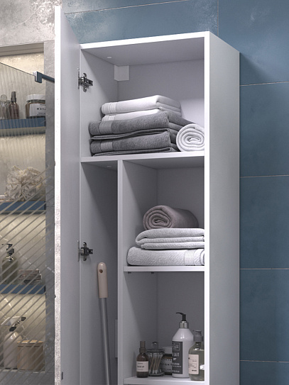 Шкаф пенал в ванную 45 см серый VIGO Geometry 450, цвет бетон