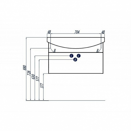 Тумба под раковину Акватон Ария 80 белый 1A141701AA010