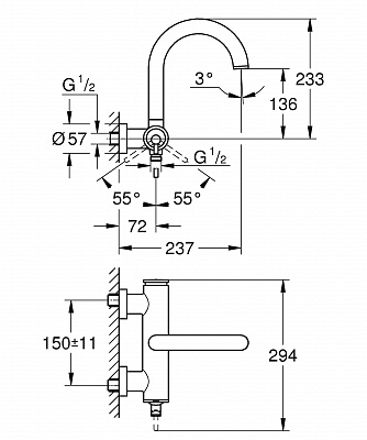 Смеситель для ванны GROHE Atrio New 32652003 32652003
