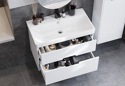 Тумба под раковину Оливия 80 AQUATON белый матовый (под раковину 239414) 1A283101OLVG0