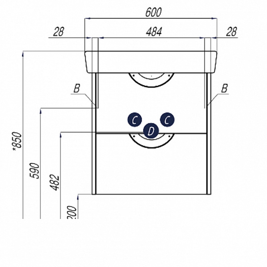 Тумба без раковины Акватон "Сильва 60" дуб полярный 1A211801SIW70