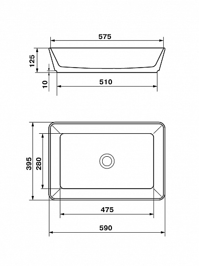 Раковина накладная 60 Norden черная Wanfald Оскольская керамика 42174050005