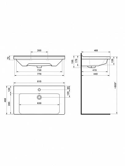 Раковина мебельная Santek Миранда 80 1WH302251