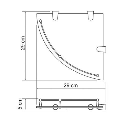 Полка стеклянная угловая WasserKRAFT K-544