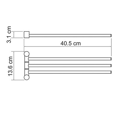 Держатель полотенец 3-е рога WasserKRAFT K-1033