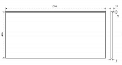 Столешница глянцевая 100*47 черная Good Door СТ00027