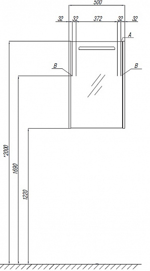 Шкаф-зеркало Акватон Сильва 50 дуб фьорд 1A215502SIW6L
