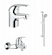 Комплект 3в1 д/ванны GROHE EUROECO 124428 (тюльпан 32 734000 + ванна 32 743000 + душ.лифт 27 853000)