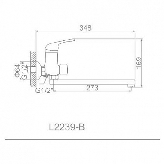 Смеситель для ванны Ledeme L2239-B