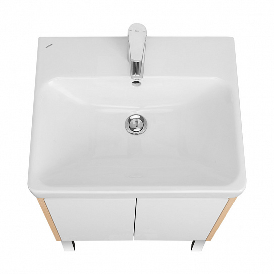 Тумба под раковину AQUATON Сканди Doors 55 белый глянец/дуб верона 1A278801SDB20