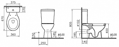 Унитаз-компакт Norm Nord 9845B099-7201