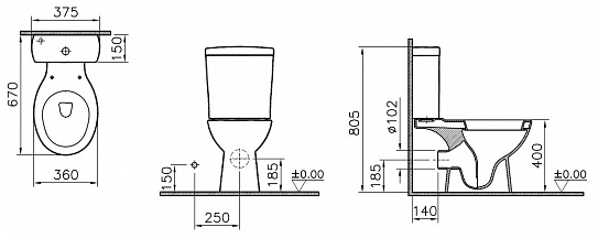Унитаз-компакт Norm Nord 9845B099-7201