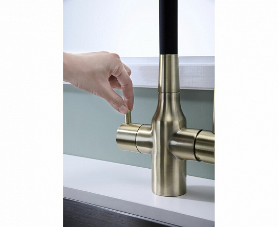 Смеситель для кухни Paulmark Salix под фильтр с гибким изливом, бронза, Sa213419-BR
