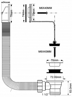 Сифон для ванны McALPINE MRB1-A