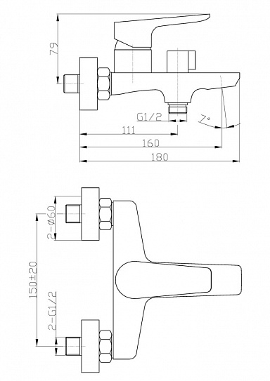 Ручной душ со штуцером с держателем BelBagno ROMANO ROM-DFS-CRM