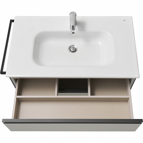 Тумба под раковину Roca Domi 80 2 ящика серый матовый ZRU9307874