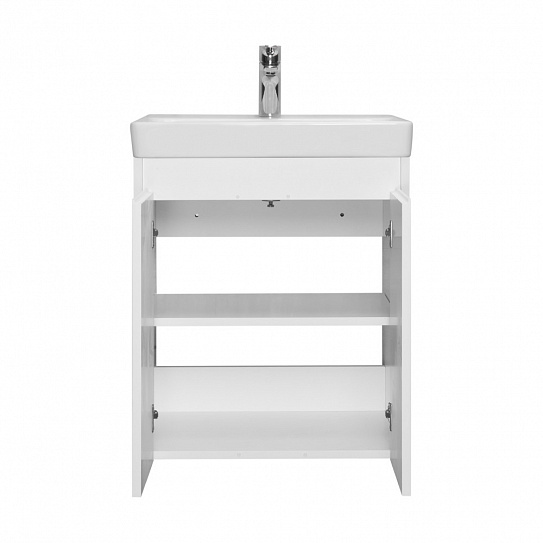 Тумба под раковину AQUATON Сканди Doors 55 белый глянец/белый матовый 1A278801SD010