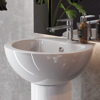 Раковина подвесная 48х48 Sanita Luxe Аrt ARTSLWB01, округлая, под пьедестал