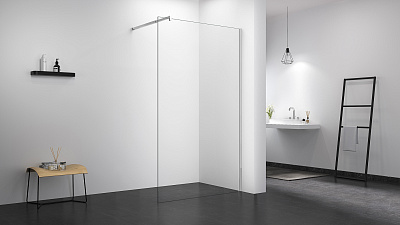 Душевое ограждение 100х200 MONTEREY WALK IN EX-101 /100 хром прозрачное 8мм