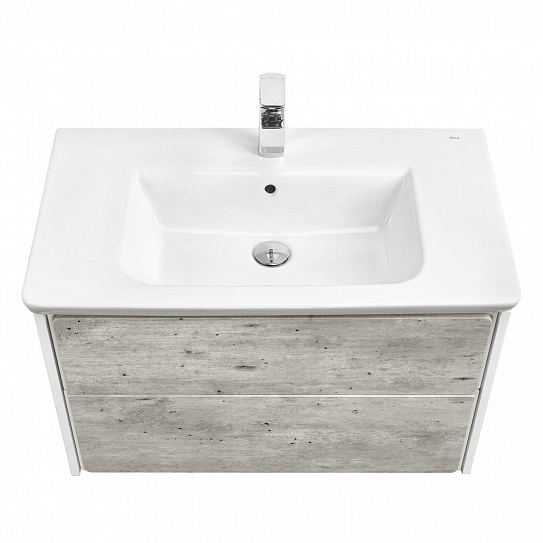 Тумба под раковину Roca Ronda 80 белый матовый/бетон ZRU9303004