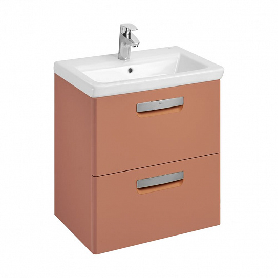 Тумба под раковину Roca The Gap Original 60, 2 ящика, терракота, ZRU9307837