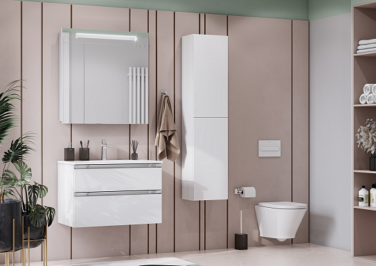 Тумба под раковину Roca The Gap 80 белый глянец 2 ящика A857399806