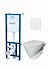 Комплект инсталляции с унитазом ПЭК Santek Скай + сиденье мягкое закрывание+ панель слива белая 1WH501869
