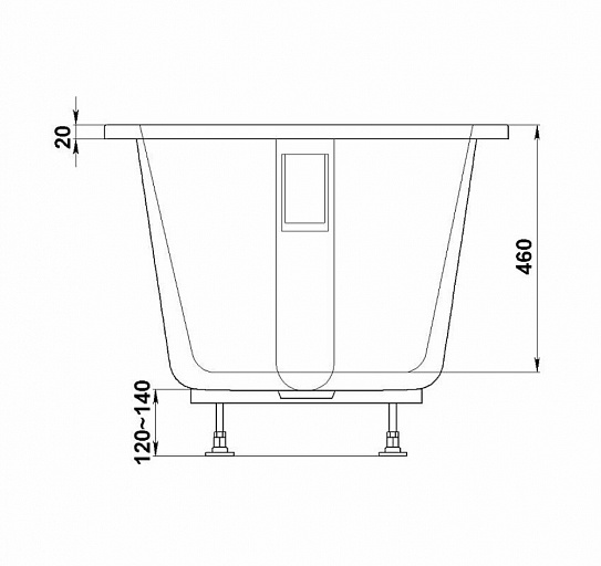Ванна из литьевого мрамора BAS Марбея 180х80 см  ВА00037