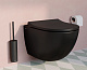 Подвесной безободковый унитаз черный VitrA Sento 7748B083-0101