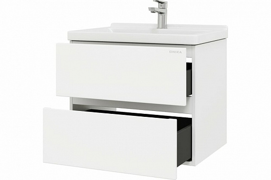 Тумба под раковину Эвада 70 подвесная, белая Onika 107059 (рак 124295 в комплект не входит)