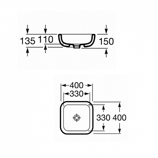 Раковина накладная KHROMA 40х40 см белая