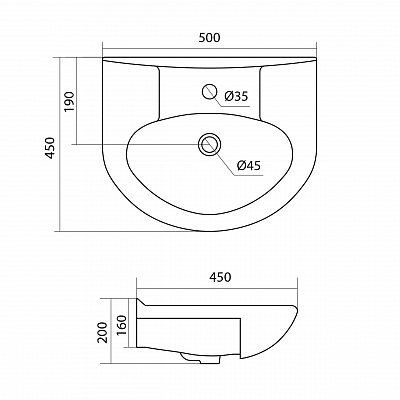 Раковина Santek Канны 50 1WH110243