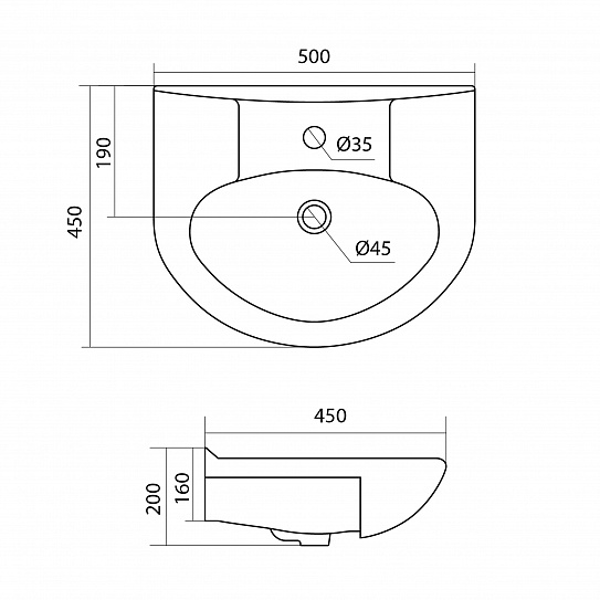 Раковина Santek Канны 50 1WH110243