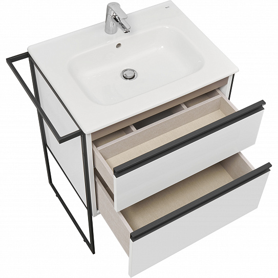 Тумба под раковину Roca Domi 60 белый глянец 2 ящика A857458806